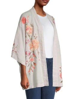 JOHNNY WAS VIENNA LINEN KIMONO -Johny Clothing Shop 0400018384070 MULTI A2