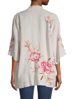 JOHNNY WAS VIENNA LINEN KIMONO -Johny Clothing Shop 0400018384070 MULTI A3