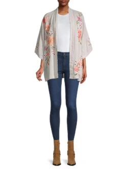 JOHNNY WAS VIENNA LINEN KIMONO -Johny Clothing Shop 0400018384070 MULTI ASTL