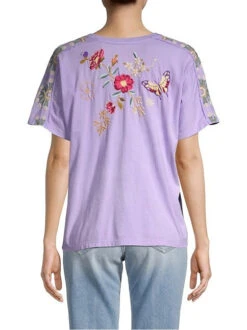 JOHNNY WAS OSAKA RAW SEAM DOLMAN TEE -Johny Clothing Shop 0400018690931 VIOLET A3