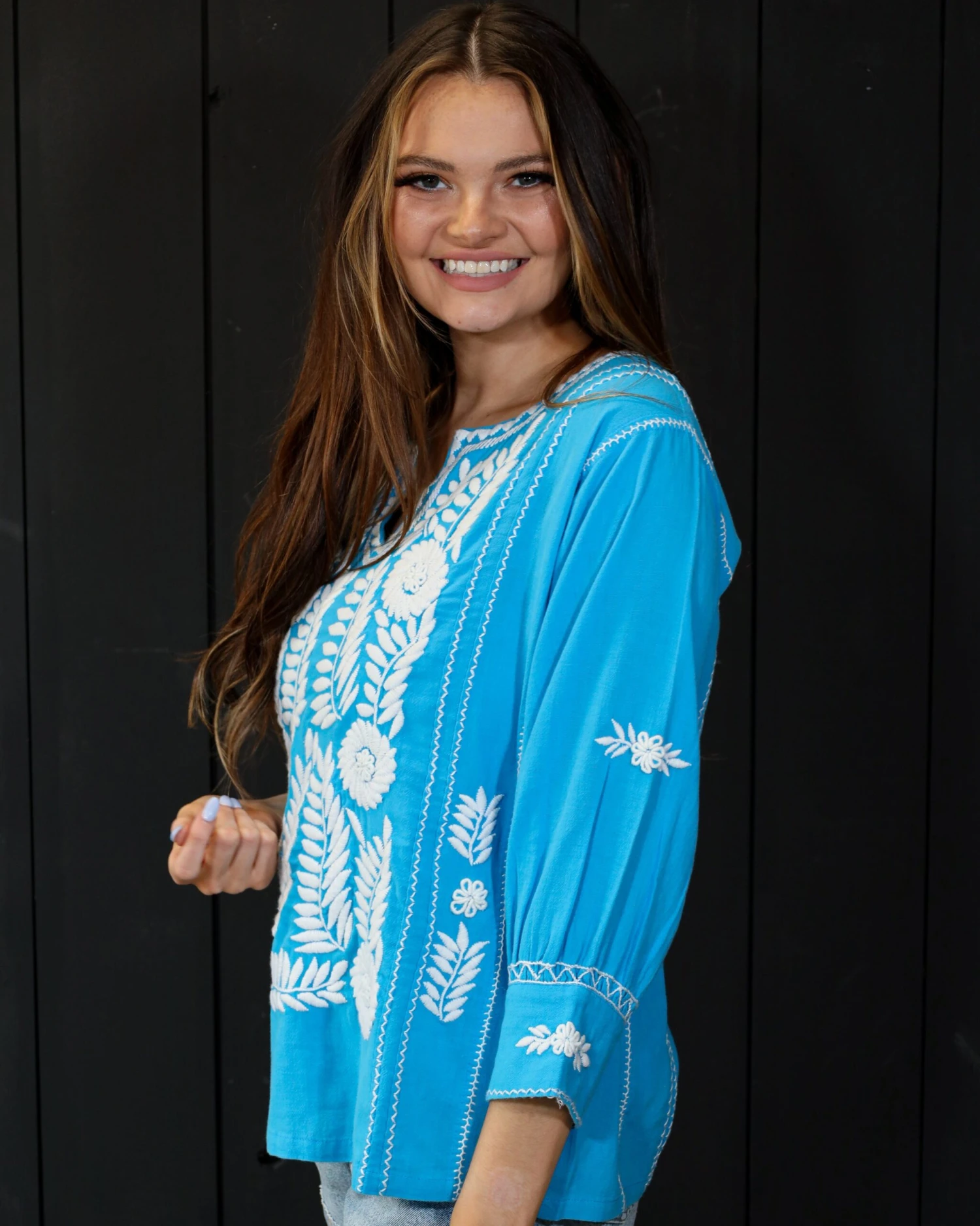 LONGSLEEVE EMBROIDERED BLOUSE 5 LONGSLEEVE EMBROIDERED BLOUSE - Image 5