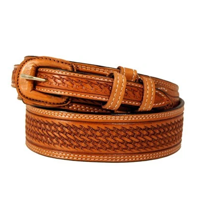 Vogt Basket Weave Ranger Belt In Russet 1 Vogt Basket Weave Ranger Belt In Russet