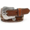 Nocona Men's Western Leather Hair Star Concho Brown Belt
