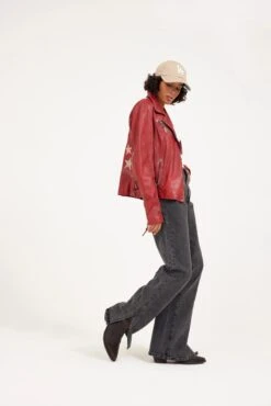 MAURITIUS WOMEN'S CHRISTY STAR WITH BUCKLES JACKET- RED -Johny Clothing Shop 20220712 01071