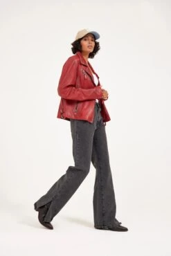 MAURITIUS WOMEN'S CHRISTY STAR WITH BUCKLES JACKET- RED -Johny Clothing Shop 20220712 01074