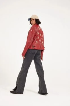 MAURITIUS WOMEN'S CHRISTY STAR WITH BUCKLES JACKET- RED -Johny Clothing Shop 20220712 01087