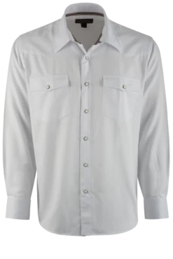 Madison Creek Men's Long Sleeve Western Shirt -Johny Clothing Shop 301 BISLEYTWILLWHITEMADCRK 1