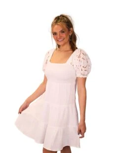 S'EDGE GAUZE LACE SLEEVE DRESS -Johny Clothing Shop 41 65c00b40 be24 4af3 8f5a 4b7f52085eea