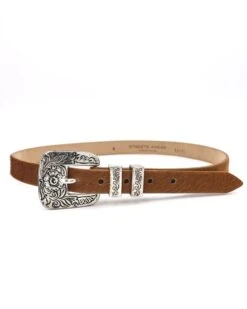 WESTERN HAIR ON HIDE 3 PIECE BUCKLE BELT