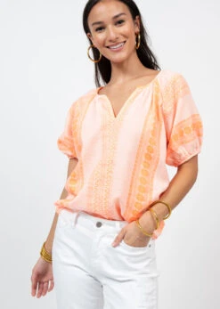 IVY JANE JACQUARD PEASANT BLOUSE