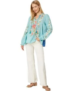 JOHNNY WAS Nalina Ruffle Scarf Back Blouse -Johny Clothing Shop 71x5inRDdoL. AC SR1472 1840