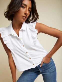 NATION ARCHER RUFFLED BUTTON UP TOP -Johny Clothing Shop ARCHER TANK 3141JJR OPWT H 600x 508087ec cbe1 43a8 bd94 be7c2bdc336d