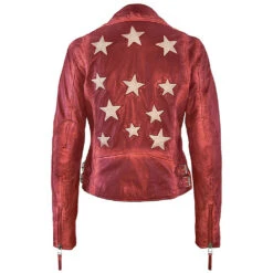 MAURITIUS WOMEN'S CHRISTY STAR WITH BUCKLES JACKET- RED -Johny Clothing Shop CHIRSTYRFREDback