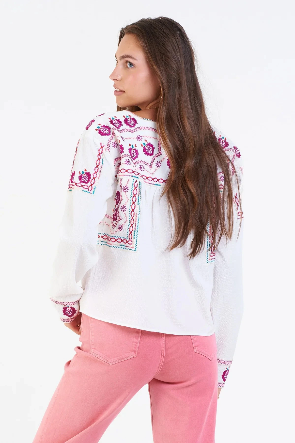 DEAR JOHN IRIS EMBROIDERY DETAIL TOP WHITE BOHO 3 DEAR JOHN IRIS EMBROIDERY DETAIL TOP WHITE BOHO - Image 3