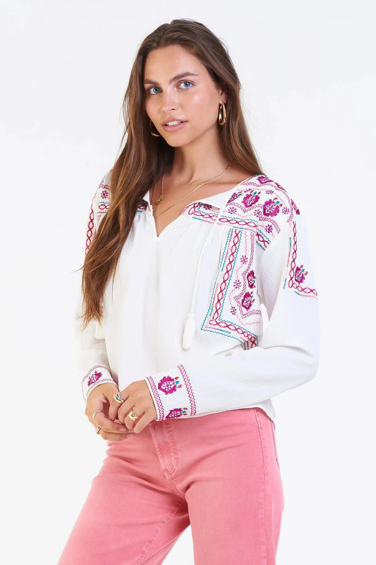 DEAR JOHN IRIS EMBROIDERY DETAIL TOP WHITE BOHO 4 DEAR JOHN IRIS EMBROIDERY DETAIL TOP WHITE BOHO - Image 4