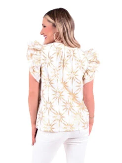 EMILY MCCARTHY MAGGIE BLOUSE -Johny Clothing Shop EMCSU23 D2 MaggieTop GoldBurst back1