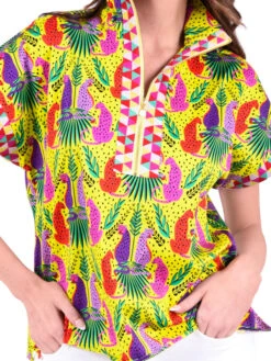 EMILY MCCARTHY PULLOVER PEEKABOO BLOUSE -Johny Clothing Shop EMCSU23 D1 PoppyPullover Peekaboo Detail1