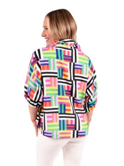 EMILY MCCARTHY POPPY MADRAS BLOUSE -Johny Clothing Shop EMCSU23 D1 PoppyTop Madras Back1