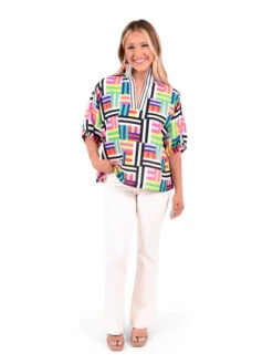 EMILY MCCARTHY POPPY MADRAS BLOUSE