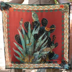 BAJA BACKCOUNTRY 26X26 SCARF BY DOLAN GEIMAN -Johny Clothing Shop FringeScarves Backcountry Red DolanGeiman scarves cactus wildrags 10 590x 1