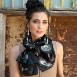 FLAGSTAFF LONG & TALL SCARF -Johny Clothing Shop FringeScarves Flagstaff Conchos Black scarf wildrags 10 1000x 1ac6f1f7 88bd 477c 8e4f 9d852572244d