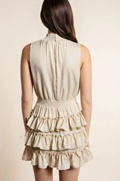 GLAM SLEEVELESS SMOCKING NECK DRESS -Johny Clothing Shop GD5769 t6