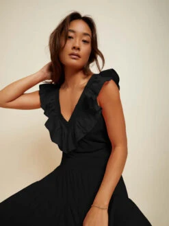 NATION GOLDA CONTRAST RUFFLE TANK -Johny Clothing Shop GOLDA TANK 3149RS JBLK H 600x 67d23b82 022e 4e52 81b9 f6d807913358