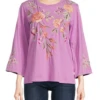 JOHNNY WAS VIENNA KIMONO SLEEVE BLOUSE