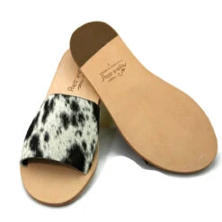 AGAVE SKY COWHIDE SLIDE SANDAL- SALT & PEPPER -Johny Clothing Shop Nadia Slides06 88445