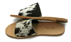 AGAVE SKY COWHIDE SLIDE SANDAL- SALT & PEPPER -Johny Clothing Shop Nadia Slides07 41010
