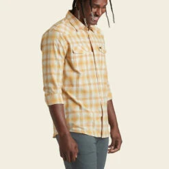 HOWLER MEN'S H Bar B Tech Longsleeve Shirt- HOME TEAM -Johny Clothing Shop S23 LS Shirts HBarB Tech Leon Plaid Home Team Front 7b5e02f7 58f2 4819 bdde de0eb2b91c48