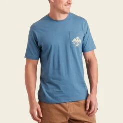 HOWLER MEN'S FRESH CATCH TEE -Johny Clothing Shop S23 Pocket Tee Fresh Catch Blue Horizon Front