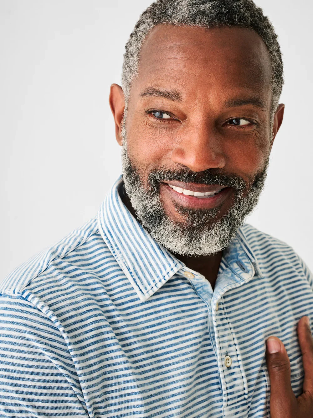 FAHERTY INDIGO STRIPE POLO 5 FAHERTY INDIGO STRIPE POLO - Image 5