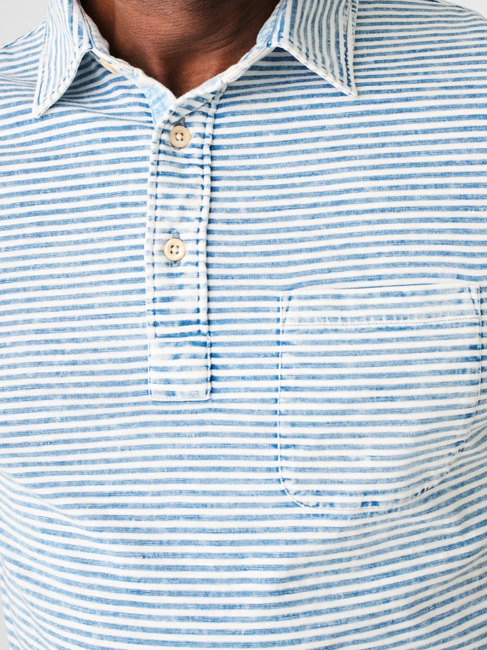 FAHERTY INDIGO STRIPE POLO 3 FAHERTY INDIGO STRIPE POLO - Image 3