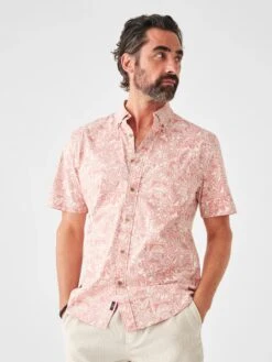 Faherty Short-Sleeve Stretch Playa Shirt -Johny Clothing Shop SP23 faherty mens MWS2306 CTP SS STRETCH PLAYA SHIRT CORAL TILE PRINT crop 1 2000x fb83c113 fee4 44d5 ae4f a3f015836a45