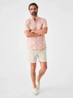Faherty Short-Sleeve Stretch Playa Shirt -Johny Clothing Shop SP23 faherty mens MWS2306 CTP SS STRETCH PLAYA SHIRT CORAL TILE PRINT front 1 2000x 6603f598 ccfe 40b6 998f db2673811707