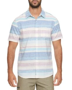 FLAG AND ANTHEM MASON STRIPED LINEN-BLEND SHIRT