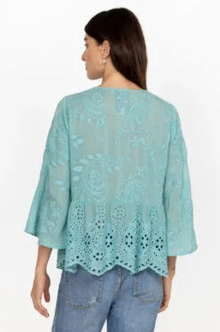 JOHNNY WAS INGRID REVEKA BLOUSE -Johny Clothing Shop c10423 2 marine blue 4