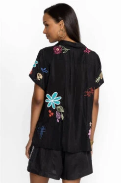 JOHNNY WAS KIKI APPLIQUE BLOUSE -Johny Clothing Shop c14323 4 blk 4