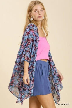 UMGEE OPEN FRONT KIMONO -Johny Clothing Shop c3458 blackmix 3