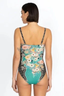JOHNNY WAS MILA RUCHED ONE PIECE SWIMSUIT -Johny Clothing Shop csw8623j mti 4