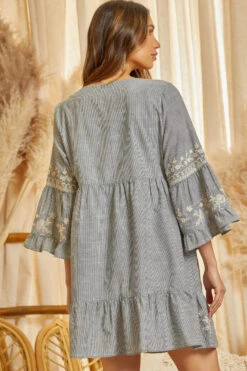 PICKING PETALS DRESS -Johny Clothing Shop d10722 charcoal 10