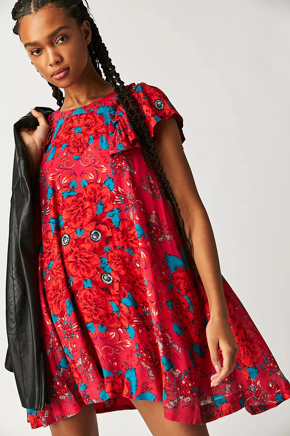 FREE PEOPLE YARA PRINTED MINI DRESS 1 FREE PEOPLE YARA PRINTED MINI DRESS