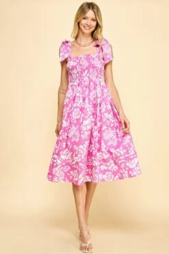 PINCH FLORAL MIDI DRESS -Johny Clothing Shop image 9