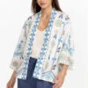JOHNNY WAS ORIEL CROPPED LINEN KIMONO