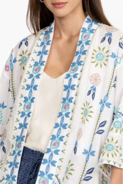 JOHNNY WAS ORIEL CROPPED LINEN KIMONO -Johny Clothing Shop j47923 2 white 5