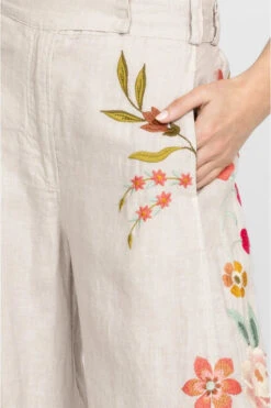 JOHNNY WAS JOYA WIDE LEG LINEN PANT -Johny Clothing Shop j66823 3 sand 5