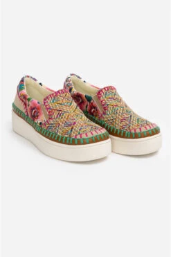 JOHNNY WAS PATCHWORK SLIP-ON SNEAKER