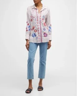 JOHNNY WAS PIPER RELAXED OVERSIZED BLOUSE -Johny Clothing Shop nm 4532483 100714 b