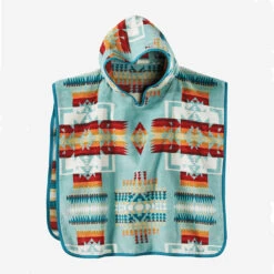 Pendleton Chief Joseph Aqua Hooded Kid's Towel